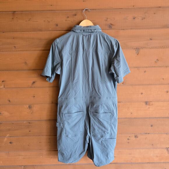 Duluth Heirloom Gardening 7" Short Coveralls Green Zip Up Pockets S NWOT Romper - Picture 3 of 6
